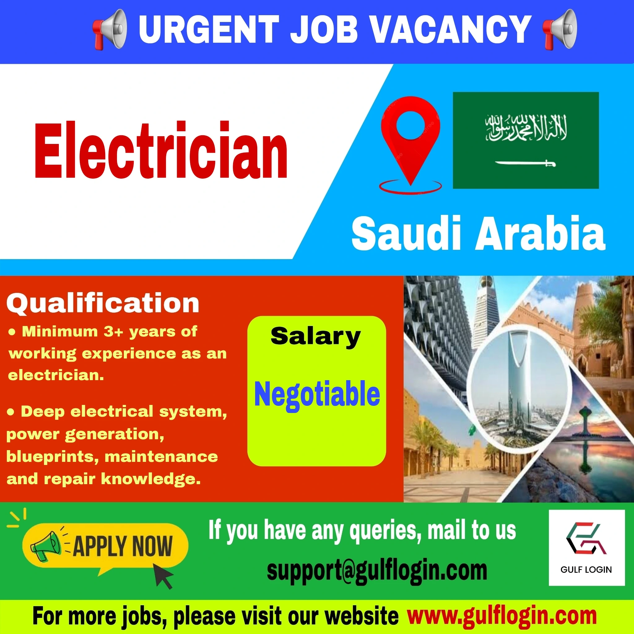 Electrician Urgent Job Post Image